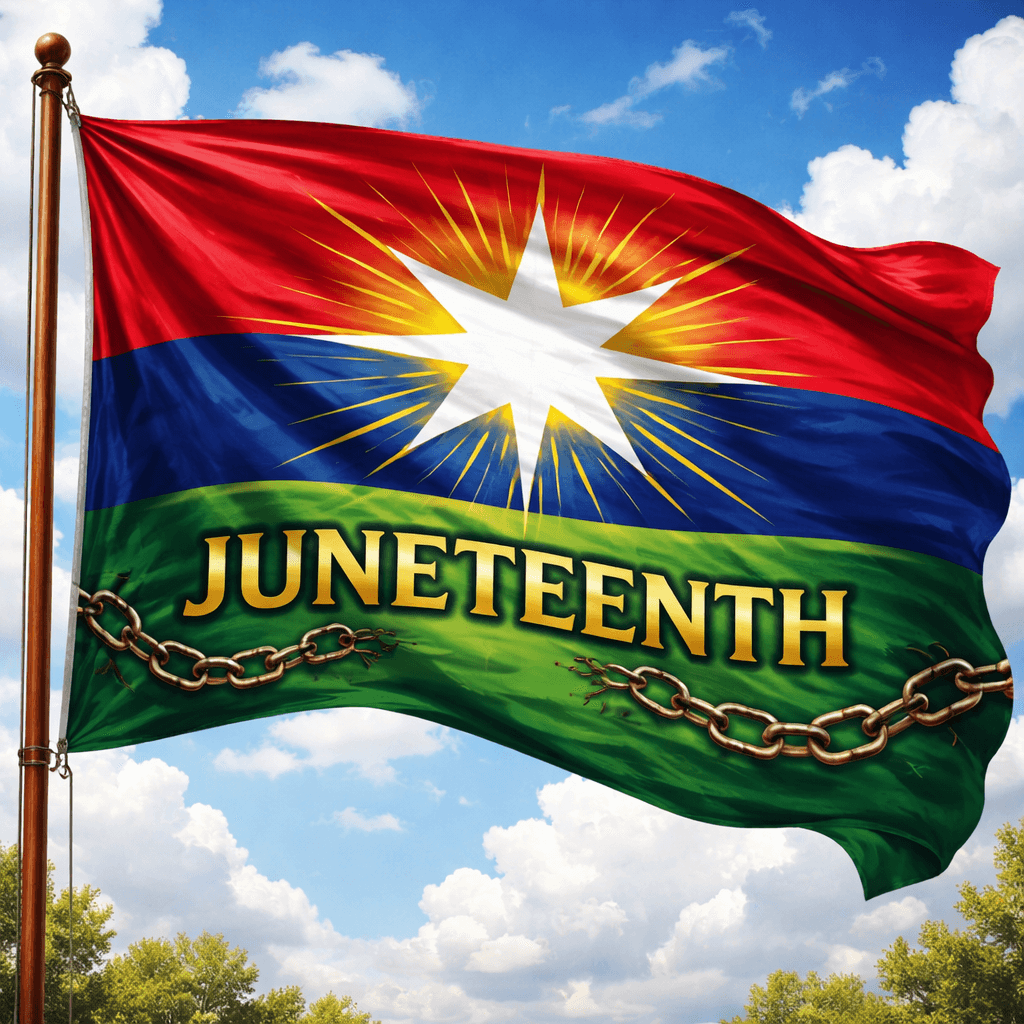 Juneteenth flag representing freedom and emancipation