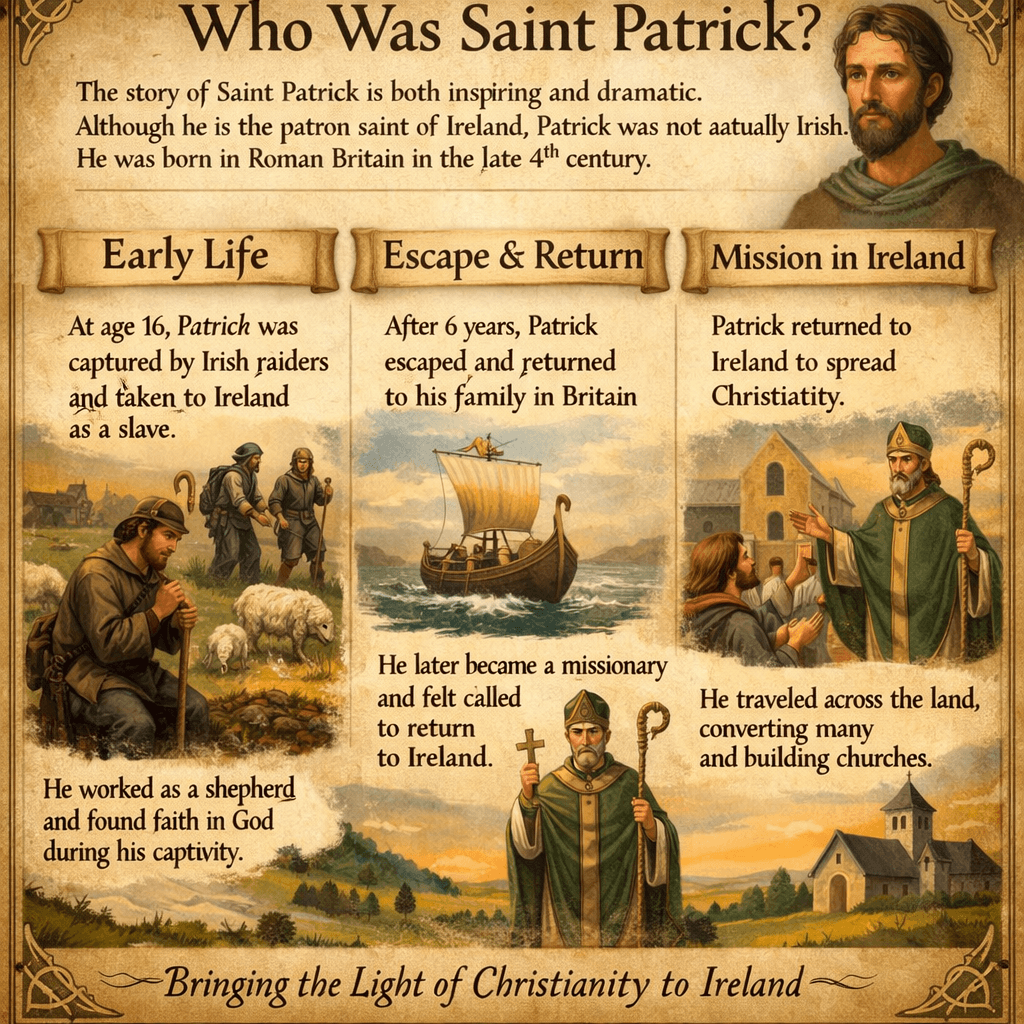 Who Was Saint Patrick The story of Saint Patrick is both inspiring and dramatic. Despite being Ireland’s patron
